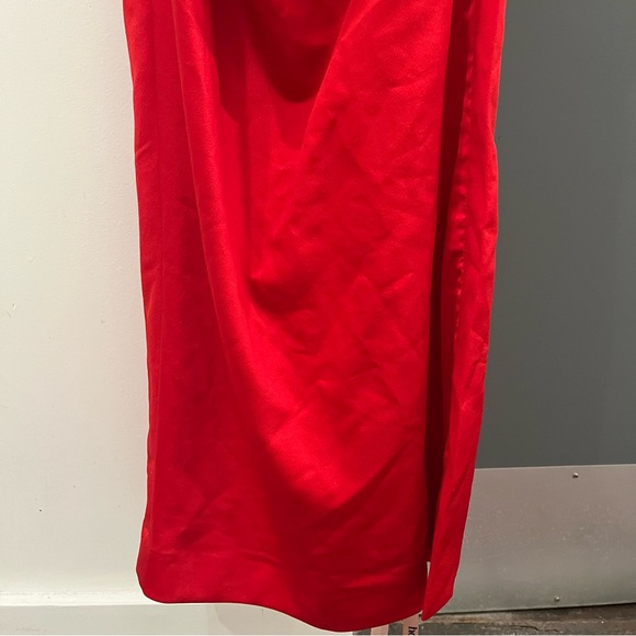 NWT House of CB Maxi Dress Red Satin Adrienne Strapless Holiday Wedding Guest S - Picture 6 of 10